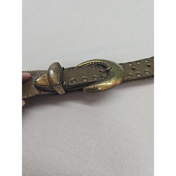 Vintage Women\'s Sand Castle USA Silver Metal Mesh Rhinestone Belt RARE **READ** main image 15